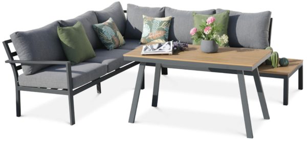 Záhradný rohový set HAMILTON Dark Grey