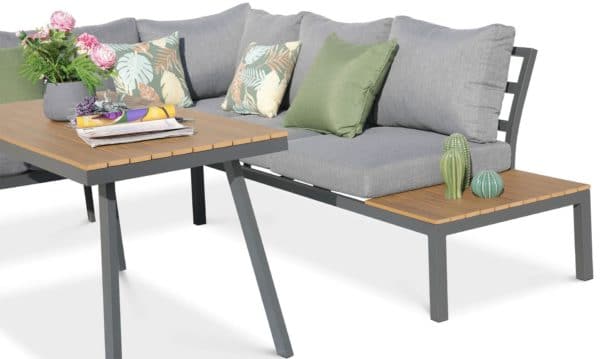 Záhradný rohový set HAMILTON Dark Grey