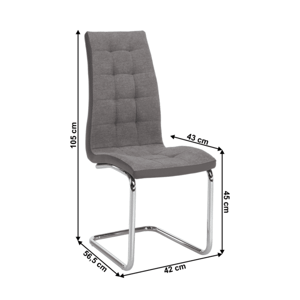 Jedálenská stolička, svetlosivá/sivá/chróm, saloma new