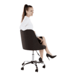Kancelárska stolička, hnedá/chróm, ediz