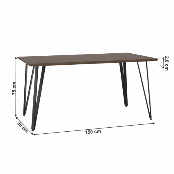 Jedálenský stôl, 150 cm, dub/čierna, friado