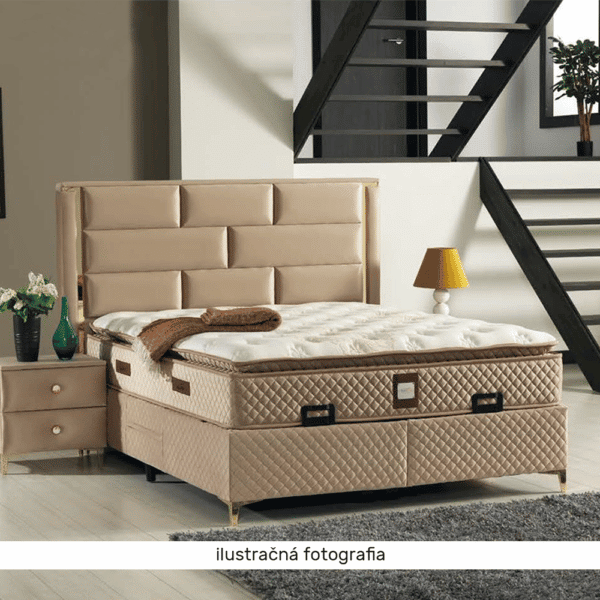 Boxspringová posteľ 160×200, svetlohnedá, goldbia