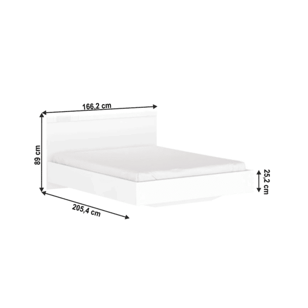Manželská posteľ, 160×200, biely lesk, lindy