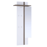 Vešiakový panel so zrkadlom, biela, LYNATET TYP 115