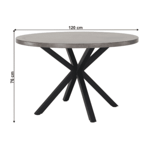 Jedálenský stôl, betón/čierna, medor