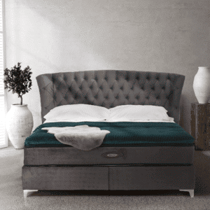 Boxspringová posteľ 160×200, sivá, MERSIA