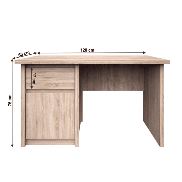 PC stôl 1D1S/120, dub sonoma, NORTY TYP 12