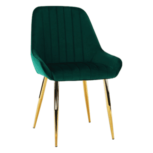 Jedálenská stolička, smaragdová/gold chróm-zlatý, perlia