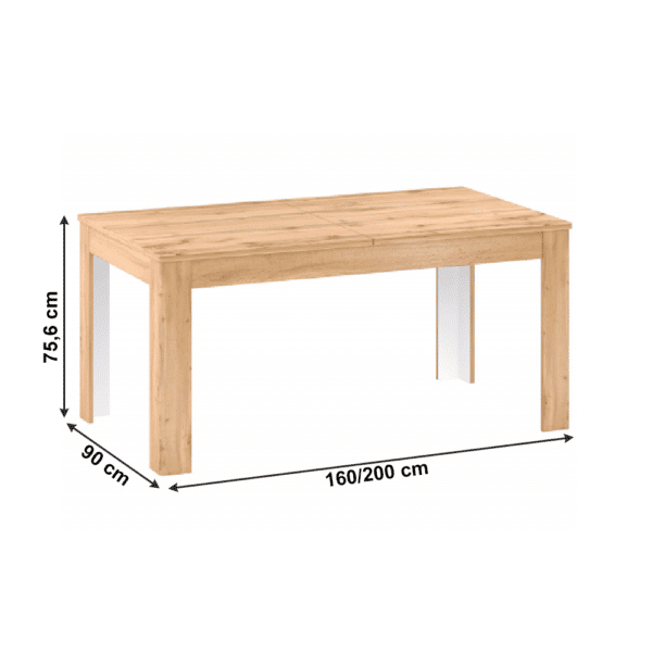 Rozkladací jedálenský stôl, 160-200cm, dub apalačský, pusan s