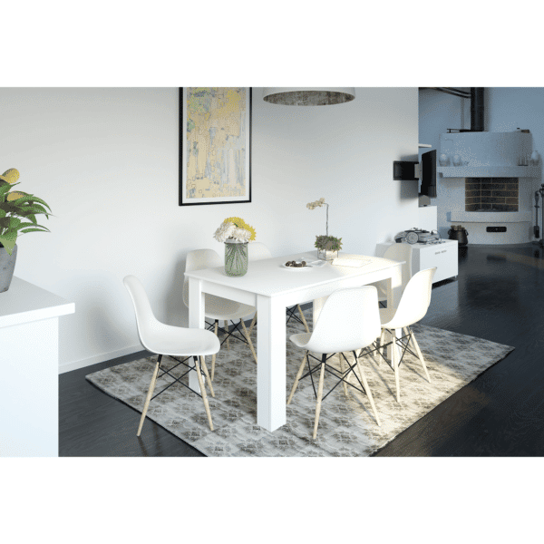 Jedálenský stôl, biela, 140×80, general new