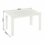 Jedálenský stôl, biela, 140×80, general new