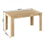 Jedálenský stôl, dub sonoma, 140×80, general new