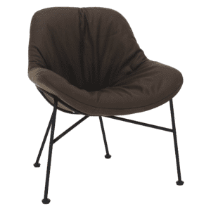 Jedálenská stolička, látka s efektom brúsenej kože hnedá, KALIFA