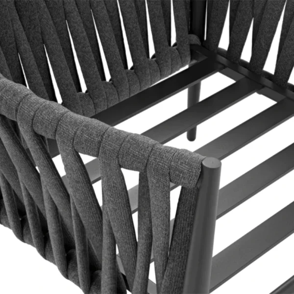 hliníkové záhradné sedenie - detail stolička