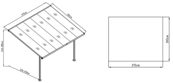 Pergola atlanta 3x37m rozmer