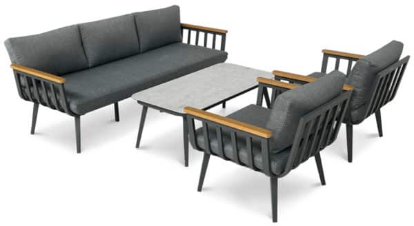 hliníkové záhradné sedenie stella caffe grey 3