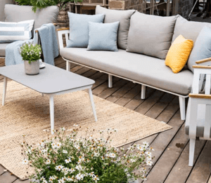 hliníkové záhradné sedenie stella caffe white 1