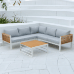 hliníkový záhradný nábytok biely rubicon