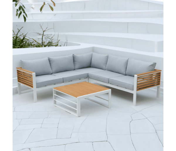Hliníkový záhradný nábytok biely rubicon