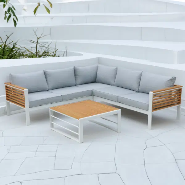 hliníkový záhradný nábytok rubicon white 1