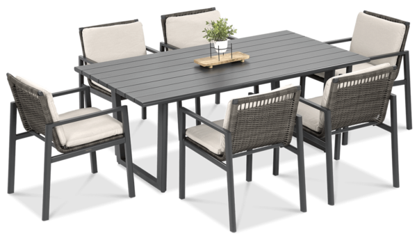 záhradný jedálenský set lotus dining tmavosivy 1