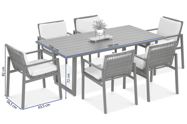záhradný jedálenský set lotus dining tmavosivy 10