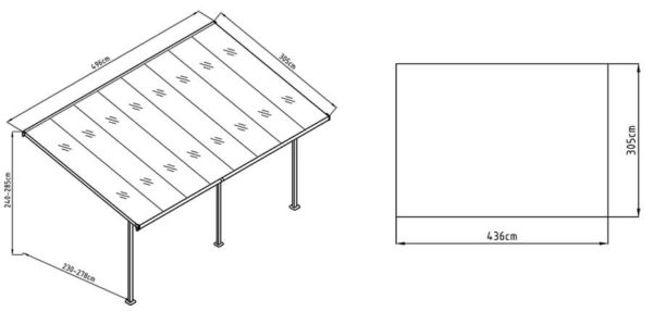 Pergola 3x5m atlanta rozmer