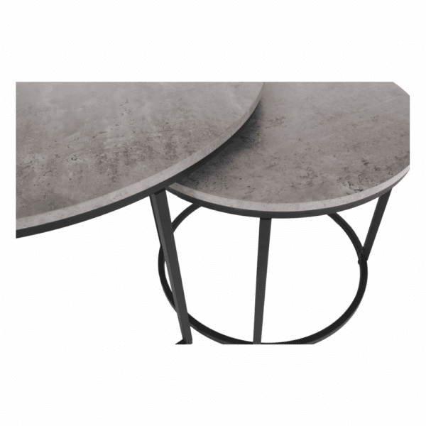 iklin set 2 stolikov beton cierny 04