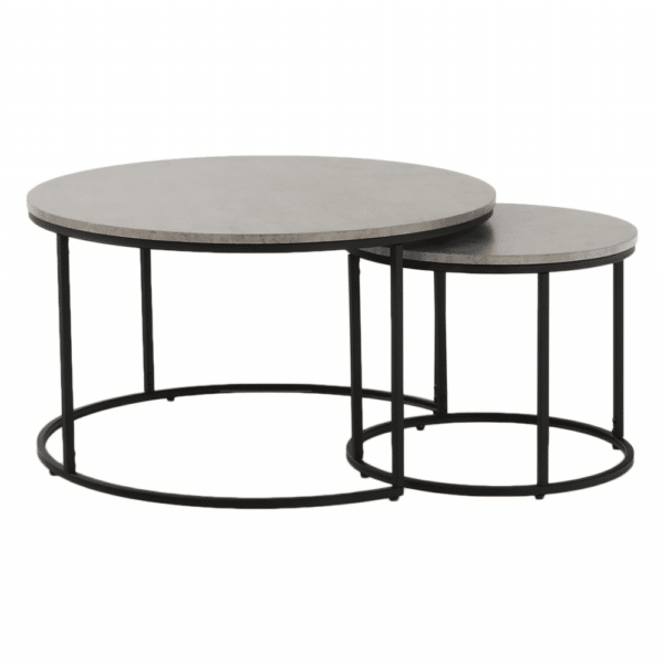 iklin set 2 stolikov beton cierny 12