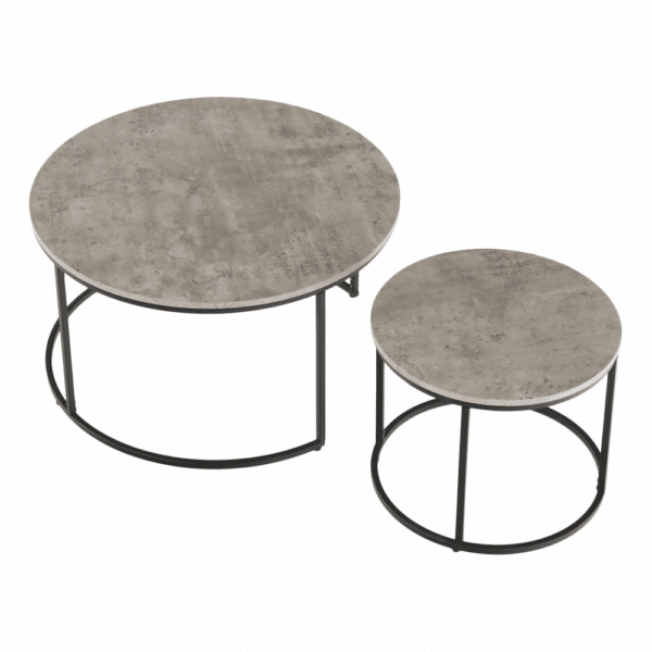 iklin set 2 stolikov beton cierny 13