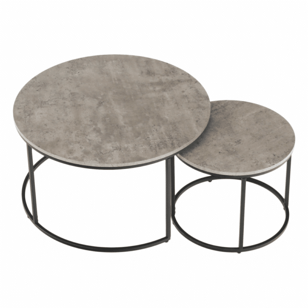 iklin set 2 stolikov beton cierny 14