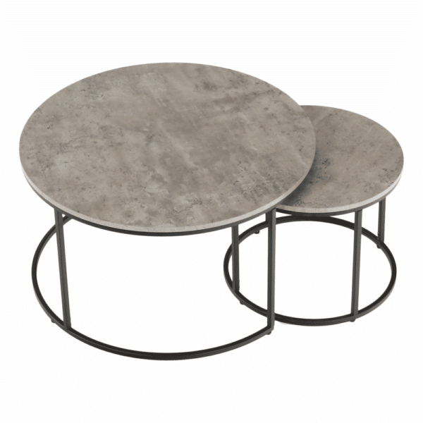 iklin set 2 stolikov beton cierny 15