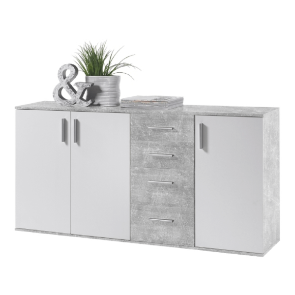 komoda poppy 3 biela beton
