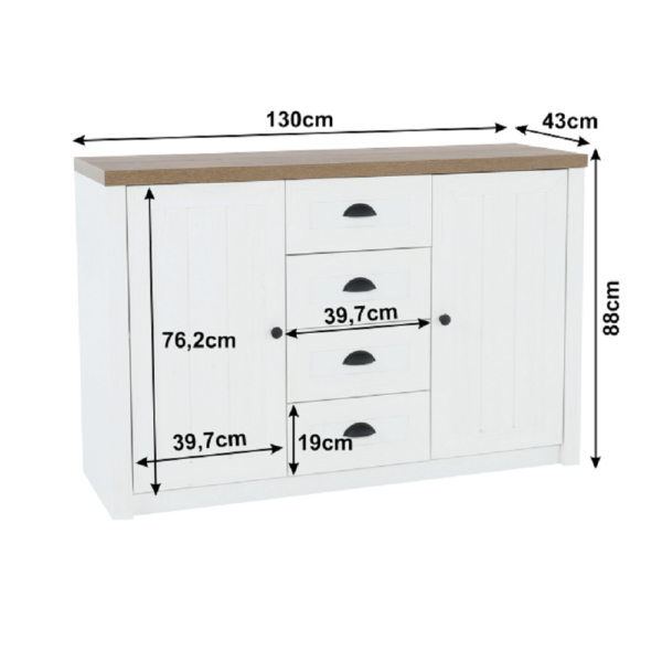 komoda provance 4 supliky rozmery