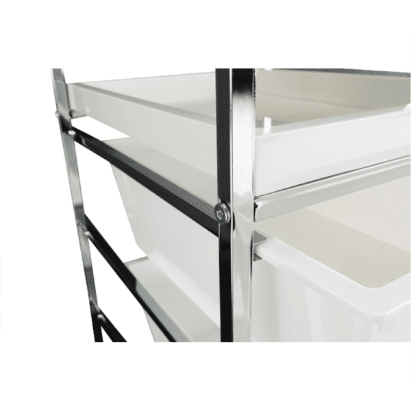 regal pojazdny biela chrom corfu 15