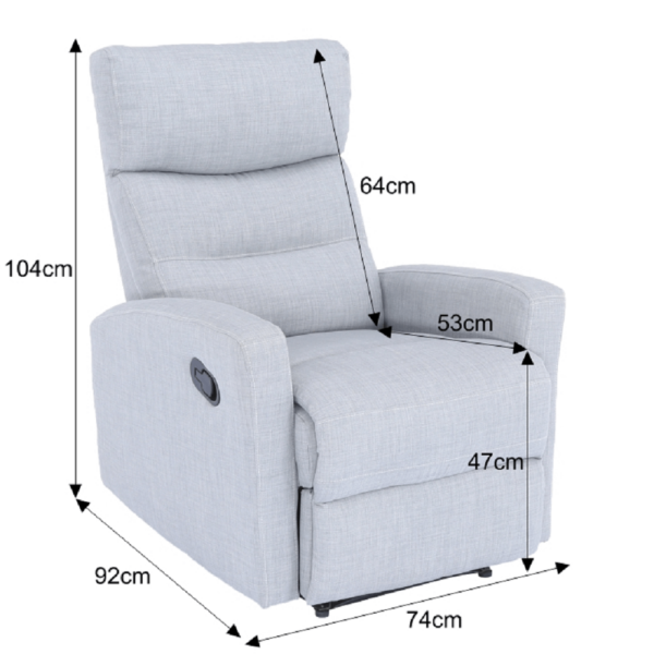 relaxacne kreslo svetlosiva silas rozmery