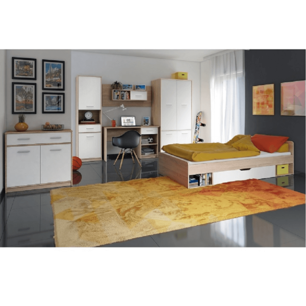 vitrina 1d1w1w biela dub sonoma teyo v obyvacke